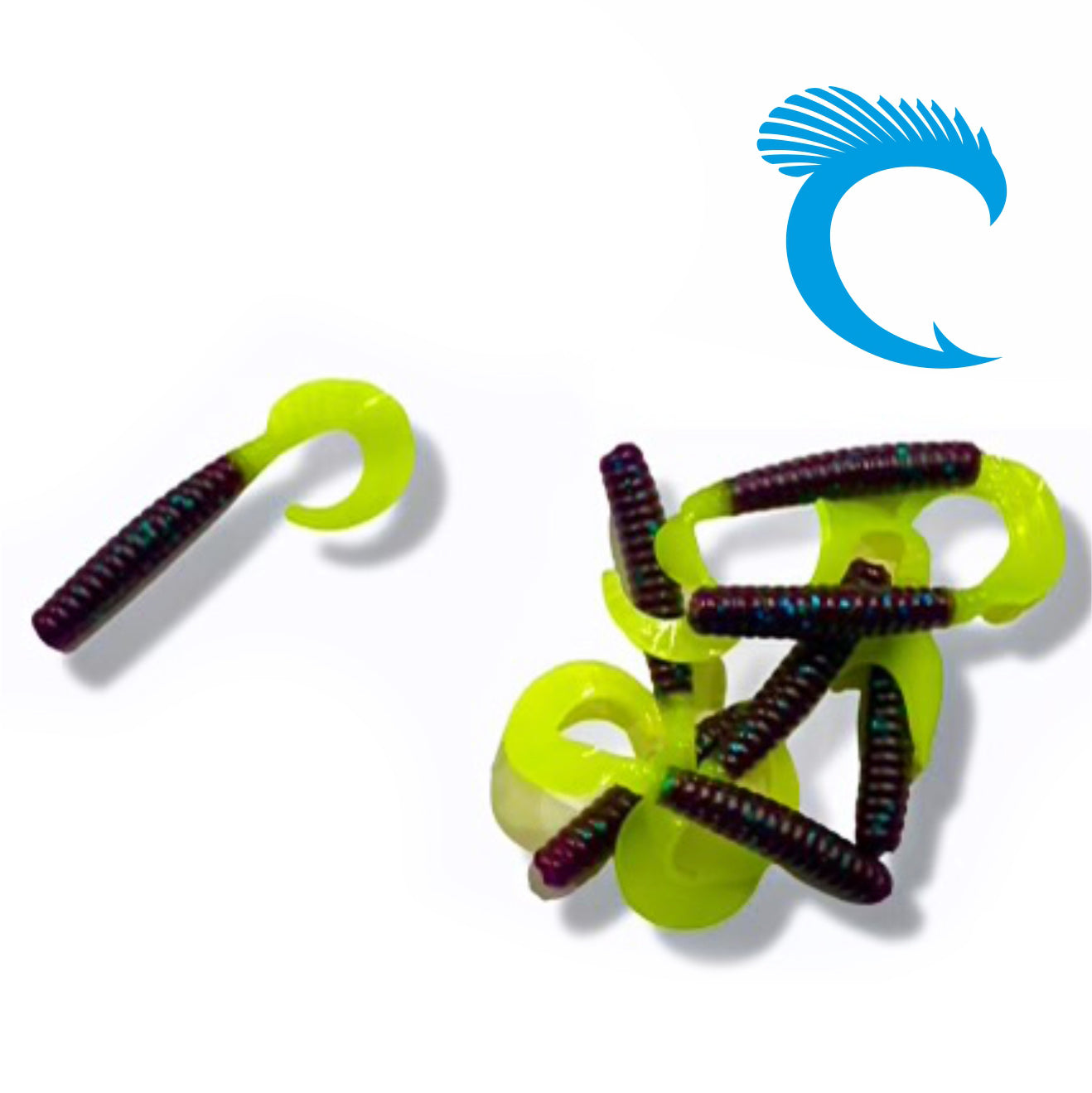 Pure Crappie Pig Tail Blue W/Silver Flake/Chartreuse 2”, 46% OFF