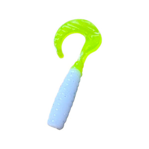 Pure Crappie Pig Tail - White/Chartreuse 2”