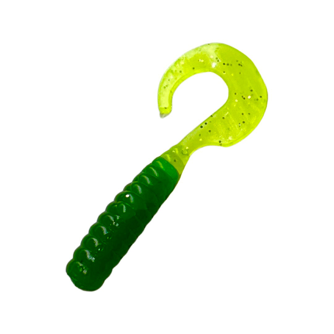 Pure Crappie Pig Tail - Green/Chartreuse 2” 10 Pack
