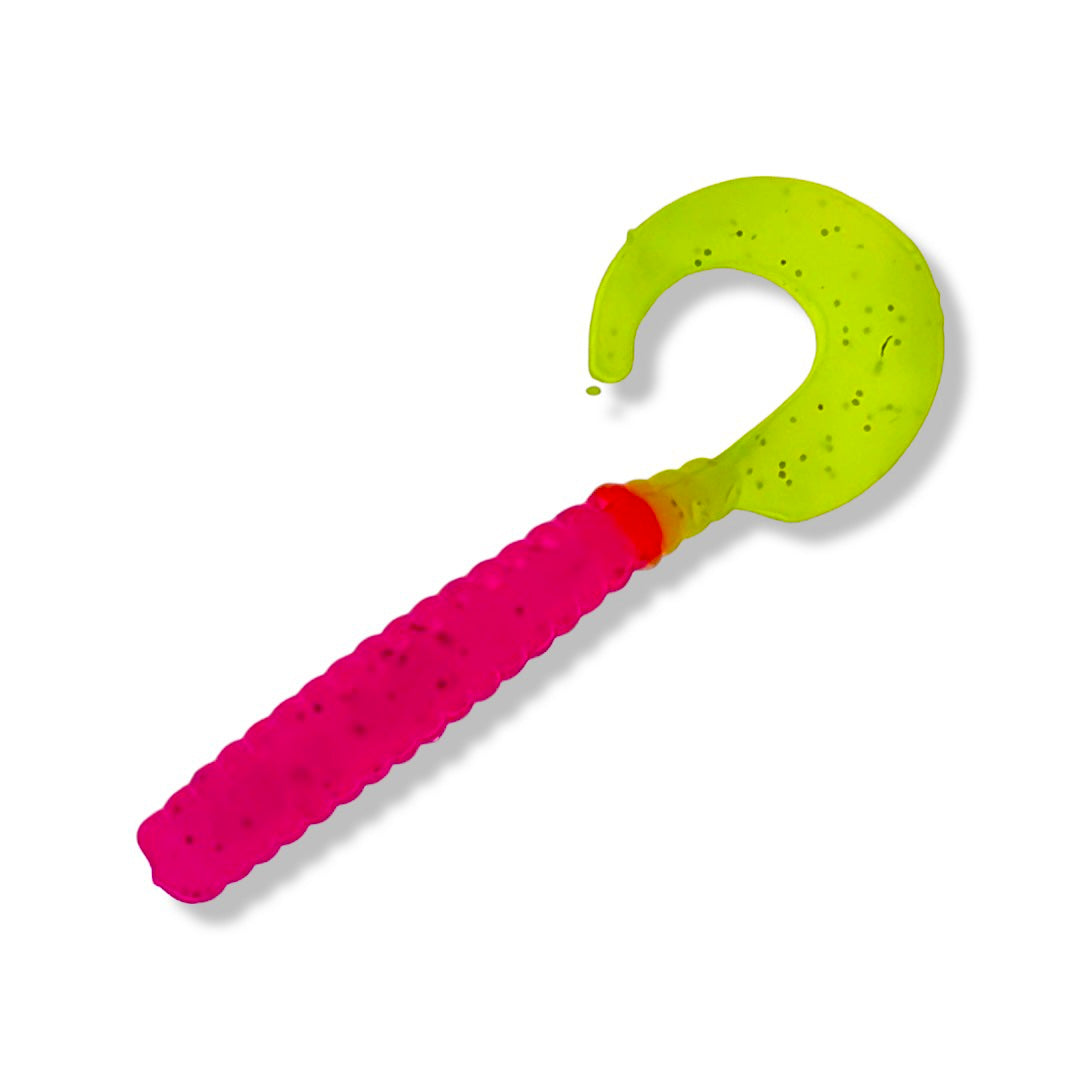 Pure Crappie Pig Tail Pro - Pink/Chartreuse 2.5”