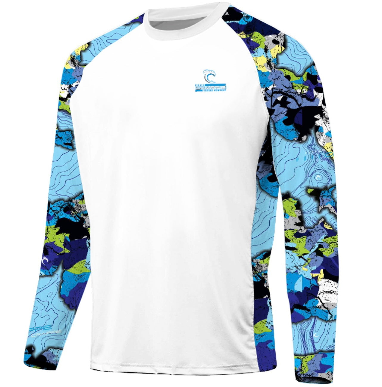 Crappie Fishing Custom Long Sleeve Tournament Shirts, Blue Camo